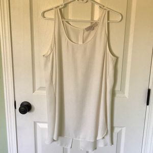 Slinky Chiffon Button Back Tank Top